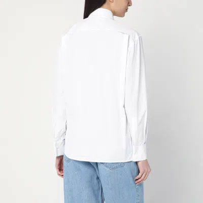 Loewe Draped Cotton Wrap Shirt With Collared Neck In Metal