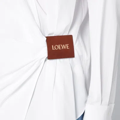Loewe Draped Cotton Wrap Shirt With Collared Neck In Metal