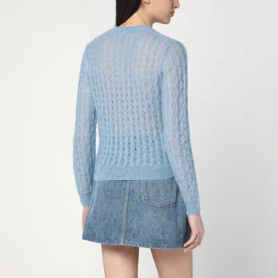 Loewe Mohair And Wool Blend Sweater Knitwear Light Blue In Blue