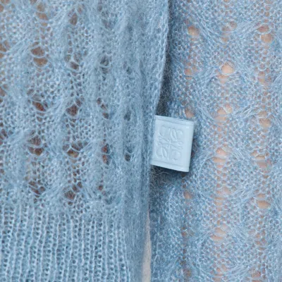 Loewe Mohair And Wool Blend Sweater Knitwear Light Blue In Blue