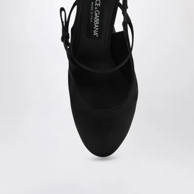 Dolce & Gabbana Vally 105 Satin Slingback Pumps In Black