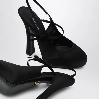 Dolce & Gabbana Vally 105 Satin Slingback Pumps In Black