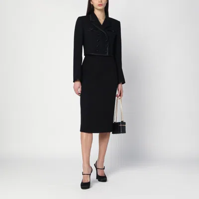 Dolce & Gabbana Gabardine Virgin-wool Midi Skirt In Black