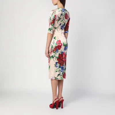 Dolce & Gabbana Women Satin Dress With Iconic Floral Print In Multicolor