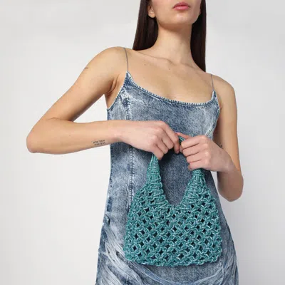 Hibourama Aquamarine Vannifique Small Bag With Crystals In Light Blue