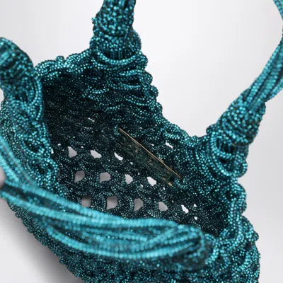 Hibourama Aquamarine Vannifique Small Bag With Crystals In Light Blue