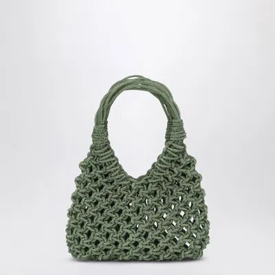 Shop Hibourama Green Vannifique Small Bag With Crystals In Metal