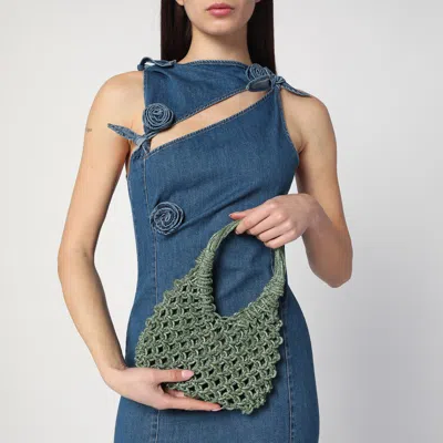 Hibourama Green Vannifique Small Bag With Crystals In Metal
