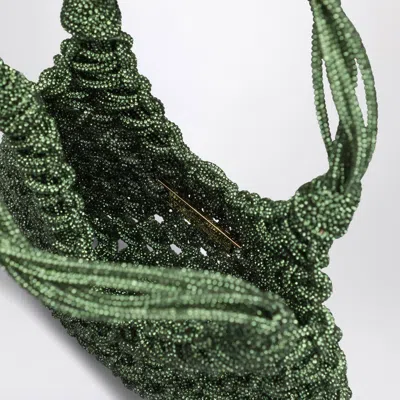 Hibourama Green Vannifique Small Bag With Crystals In Metal