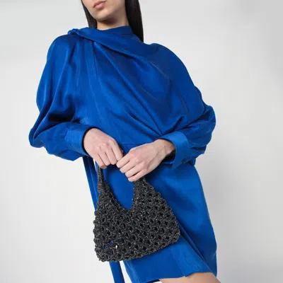 Hibourama Black Vannifique Small Bag With Crystals In Metal