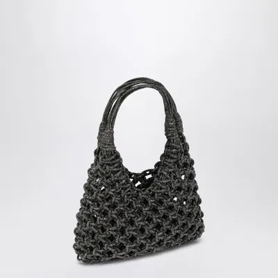 Hibourama Black Vannifique Small Bag With Crystals In Metal
