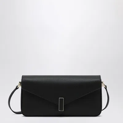 Valextra Iside Flap Leather Shoulder Bag In Black