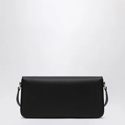 Valextra Iside Flap Leather Shoulder Bag In Black