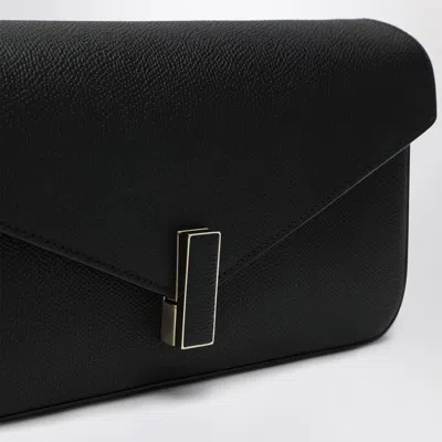 Valextra Iside Flap Leather Shoulder Bag In Black