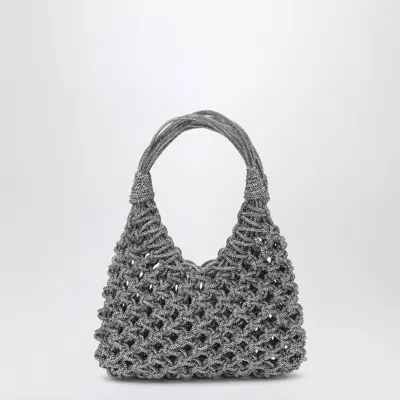 Shop Hibourama Silver Vannifique Small Bag With Crystals In Metal