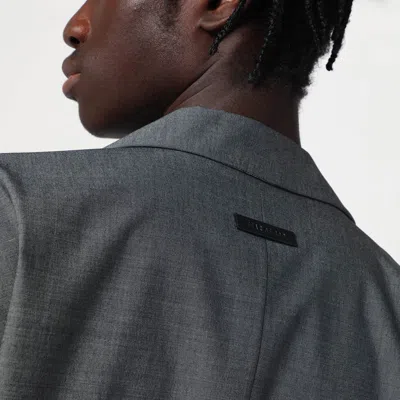 FEAR OF GOD GRAY SINGLE-BREASTED JACKET IN COTTON AND WOOL 