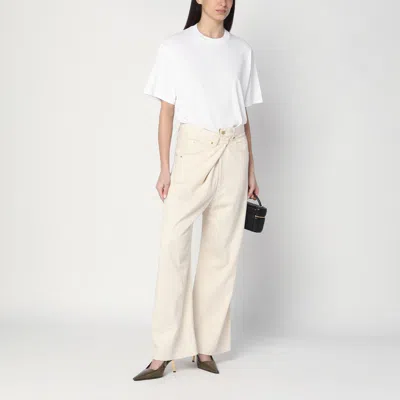 Roberto Collina Semi-transparent Sweater In Natural Colour In Neutral