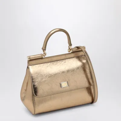 Dolce & Gabbana Gold Sicily Medium Handbag In Metal