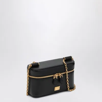 Dolce & Gabbana 'sicily Cube' Black Shoulder Bag With Logo Plaque On The Front And Double Zip In Black
