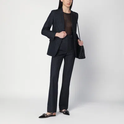 Max Mara Midnight Blue Jacket In Cotton Denim Effect In Blue