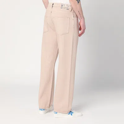 Golden Goose Cotton Pants With Belt Loops And Contrast Stitching In Pink