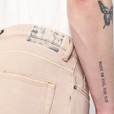 Golden Goose Cotton Pants With Belt Loops And Contrast Stitching In Pink