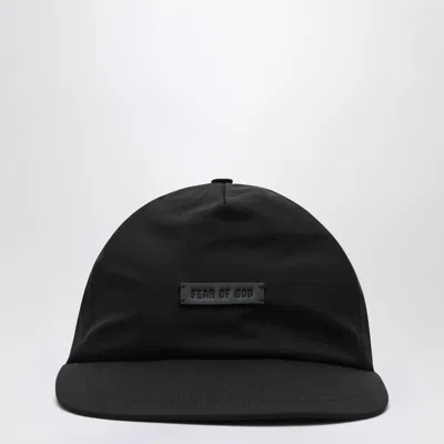 Fear Of God Logo Label Baseball Cap In Black