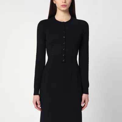 Dolce & Gabbana Black Cardigan With Punched Details In Black