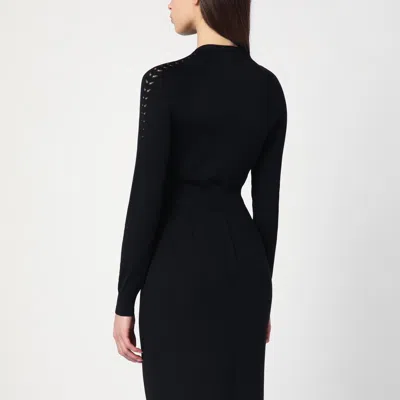 Dolce & Gabbana Black Cardigan With Punched Details In Black