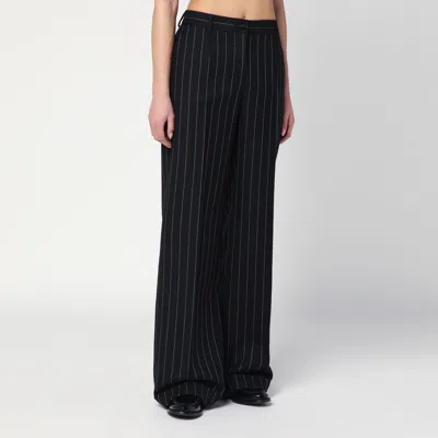 Dolce & Gabbana Pinstripe Virgin Wool Straight Pants In Print