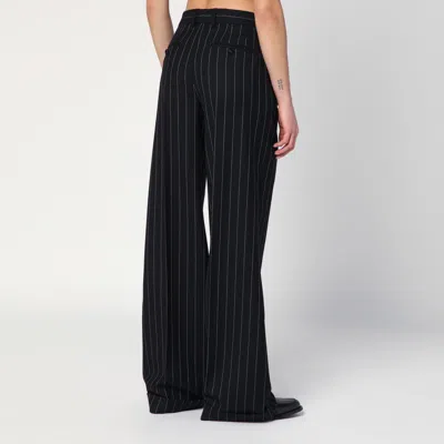Dolce & Gabbana Pinstripe Virgin Wool Straight Pants In Print