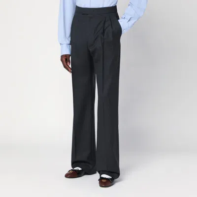 Valentino Charcoal Grey Wool Trousers In Grey