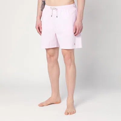 Polo Ralph Lauren Swim Trunks Striped Elastic Waistband In Pink
