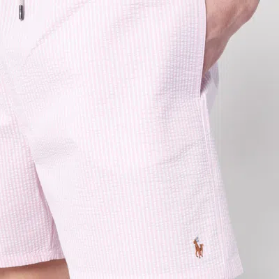 Polo Ralph Lauren Swim Trunks Striped Elastic Waistband In Pink