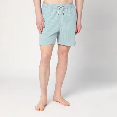 Polo Ralph Lauren Mens Traveller Striped Swim Shorts Raft Green Seersucker Xxl In Green