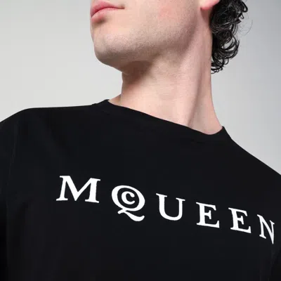 Shop Alexander Mcqueen Black Cotton T-shirt With Logo