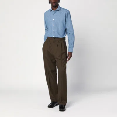 Xacus Light Denim Tailor Fit Shirt In Blue