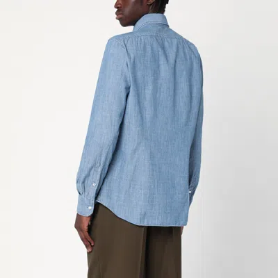 Xacus Light Denim Tailor Fit Shirt In Blue