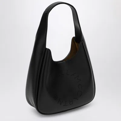 Stella Mccartney Black Logoed Morbida Hobo Tote In Black