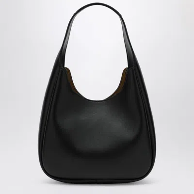 Stella Mccartney Black Logoed Morbida Hobo Tote In Black