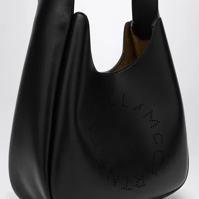 Stella Mccartney Black Logoed Morbida Hobo Tote In Black