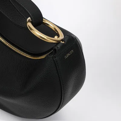 Burberry Mini Knight Arc Shoulder Handbag In Black