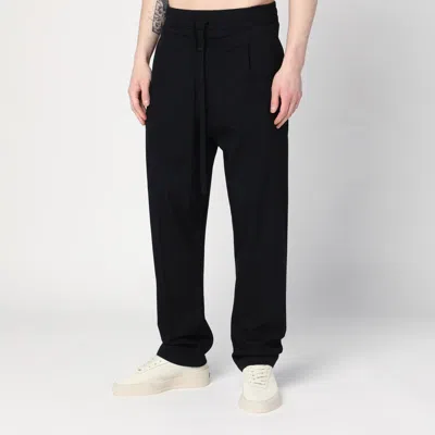 Fear Of God Black Cotton And Wool Trousers In Black
