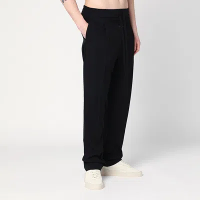 Fear Of God Black Cotton And Wool Trousers In Black
