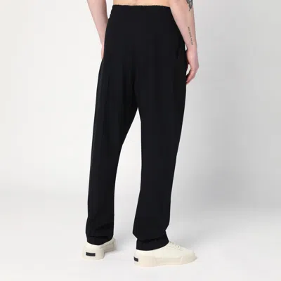 Fear Of God Black Cotton And Wool Trousers In Black