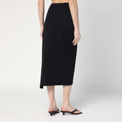Dries Van Noten Ruffle-trim Cotton Midi Skirt In Black