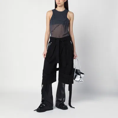 Attico Wide Bermuda Shorts In Black