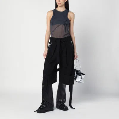 Attico Gray Silk Tank Top In Grey