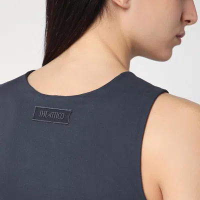 Attico Gray Silk Tank Top In Grey