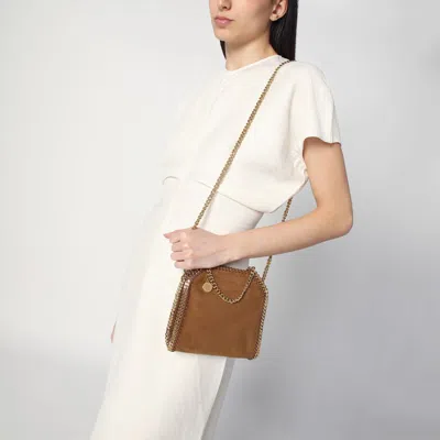 Stella Mccartney Brandy Coloured Micro Falabella Tote Bag In Brown